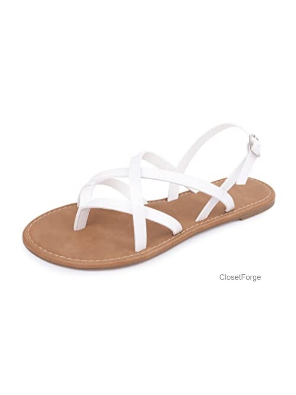 Women's Gladiator Flat Sandals Strappy Fisherman Sandals Ankle Strap PU